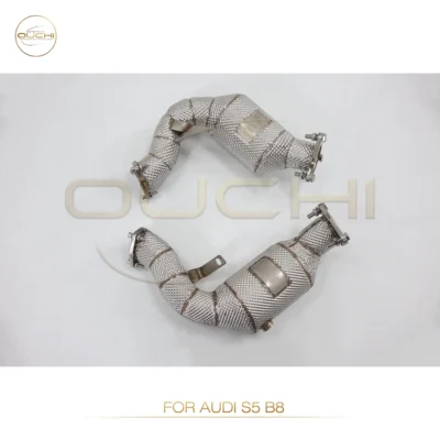 OUCHI High Flow Exhaust Downpipe For Audi S5 B8 2008-2016 3.0T 4.2 With Shield Auto Performance Parts Pipes - Image 6