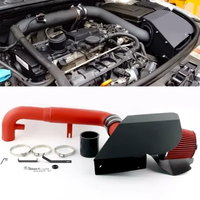 Cold Air Intake Kit for Golf GTI MK6 2.0 TFSI 2011-2012 EA113 Red Filter Pipe No Hole for MAF Sensor Car Engine Accessories - immagine 2