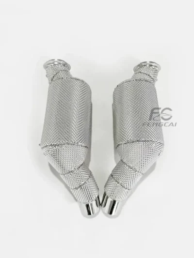 for Alfa Romeo Giulia/Stelvio Quadrifoglio 2.9T Catted/Catless Downpipe with Heat Shield SS304 Tuning Exhaust Header Pipe - immagine 2