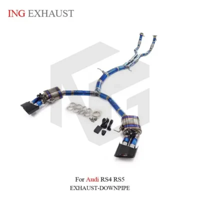 ING Titanium Alloy Exhaust Catback For Audi RS4 RS5 B9 With Muffler Valves Resonant Tube Auto Performance Part Pipes Exhaust - Image 3