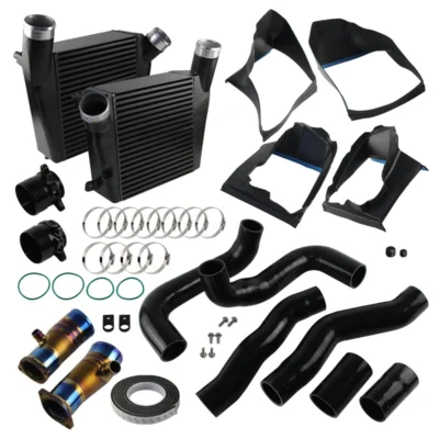 Performance Upgrade Bar&Plate Intercooler Pipe Hose Kit For Porsche Panamera 971.1/971.2 09-20 Twin-Turbocharged Black Aluminum