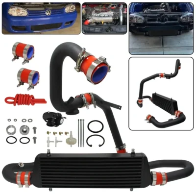 1998-2005 VW Golf GTI/Jetta GL/GLS/GLI 1.8T MKIV Aluminum Front Intercooler Kit + BOV Turbo Upgrade