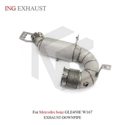 Stainless Steel for Mercedes Benz GLE450 W167 Hybrid Downpipe Exhaust With Head Shield Auto Performance Pipe Parts - Image 3