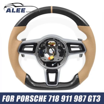 Car Carbon Fibre Sports Steering Wheel Fit for Porsche Cayenne Panamera Boxster Macan 718 991 997 970 981 987 GT3 Car Accessories