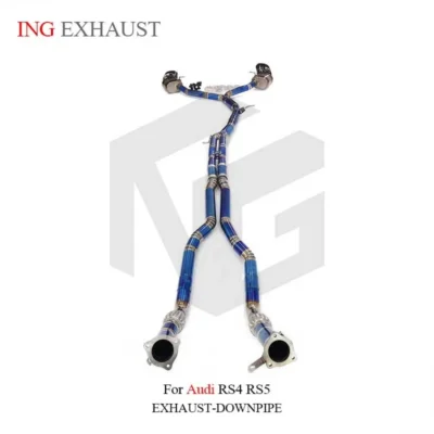 ING Titanium Alloy Exhaust Catback For Audi RS4 RS5 B9 With Muffler Valves Resonant Tube Auto Performance Part Pipes Exhaust - Image 5