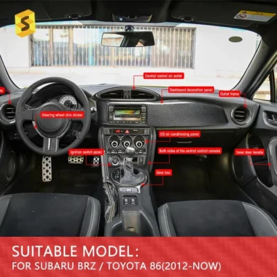 Set Carbon Fiber Car Interior And Exterior Accessories Carbon Fiber Car Decorative For Subaru - immagine 3