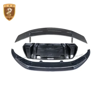 For Audi-R8 2007-2015 car body kit Vors style real carbon fiber front rear diffuser splitter auto spoiler tail wing decoration - immagine 2