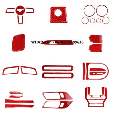Car Decorations Soft Carbon Fiber Interior Sticker for Mustang 2015+ Full Kit Accessories