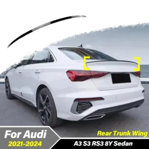 For Audi A3 S3 RS3 8Y 2021 2022 2023 2024 Automobile Rear Spoiler Body Rear Diffuser Rear Tailgate Top Wing Modification Kit