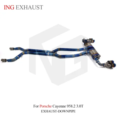 ING Titanium Alloy for Porsche Cayenne 958.2 3.0T Catback Exhaust Pipe Muffler With Valve High Flow Auto Performance Parts - Image 3