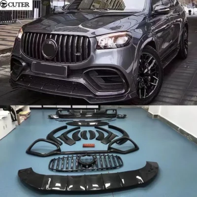 X167 Gls450 Gls63 LD Style Carbon Fiber Front Lip Rear Diffuser Front Air Vents Grills wheel brow for Benz X167 Car Body Kit