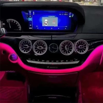Old to new upgrade for Mercedes benz S class W221 2006-2012 to W222 Car Ambient Light Auto Interior lighting system 64 colors - immagine 2