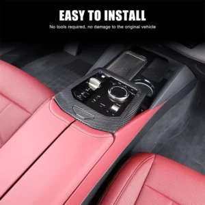 For BMW 5 Series G60 2024-2025 Real Carbon Fiber Car Gear Panel Cover Interior Kit Trim Interior Car Accessoires