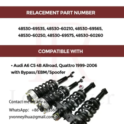 LONG RIVER Coil Spring Conversion Conversion Kit Car Shock Absorber 4Z7616052A for Audi A6 C5 4B Allroad Quattro 1999-2006 - immagine 2