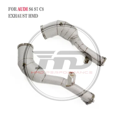 High Flow Performance Downpipe for Audi S6 S7 C8 2.9T 2020+ HMD Exhaust System - Image 4