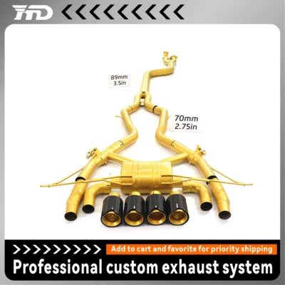 🚗 HMD exhaust for BMW M3 M4 G8X titanium alloy single pipe center return gold ceramic with high performance car accessories