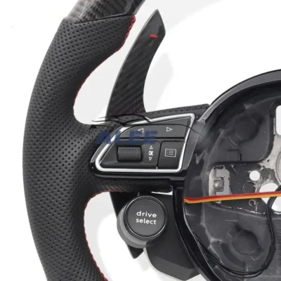 Start Button Carbon Fiber Sports Steering Wheel for Audi R8 RS S3 S8 A3 A4 A5 A6 A7 Q3 Q2 TT TTS TTMK2 TTMK3 Car Accessories - immagine 2