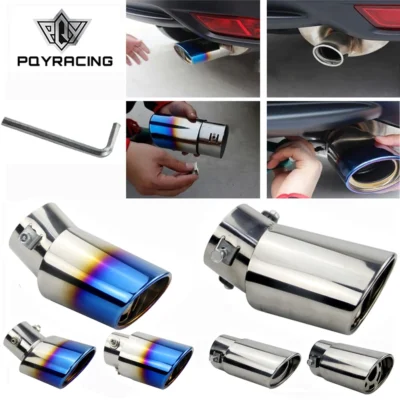 Universal Car Auto Exhaust Muffler Tip Stainless Steel Pipe Chrome Trim Modified Car Rear Tail Throat Liner Accessories