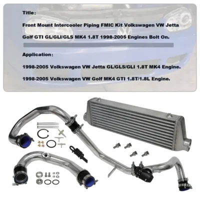 Intercooler Pipe Kit Aluminum Front + Turbo Blow Off Valve Fits for VW Golf GTI Jetta GL GLS GLI 1.8T MKIV 1998-2005 - immagine 5