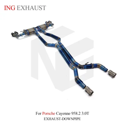 ING Titanium Alloy for Porsche Cayenne 958.2 3.0T Catback Exhaust Pipe Muffler With Valve High Flow Auto Performance Parts - Image 5