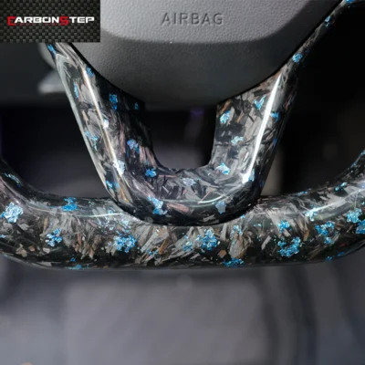 For Volkswagen VW Golf 8 GTI Forged Carbon Fiber LED Steering Wheel Suede Leather With Paddles Shift Sports Cars - immagine 4