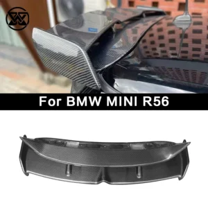 For BMW Mini R56 Carbon Fiber Rear Roof Wing Window Spoiler Tail Wing Lip Splitter Diffuser Body Kit Car Accessories