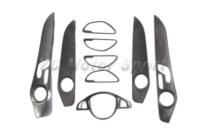 Car Accessories Dry Carbon Fiber Interior Trim Kit 9pcs Fit For 2015-2016 MB W205 C63 Interior Kit Car-styling - immagine 2