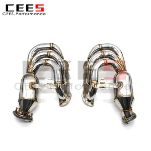 CEES Stainless Steel Exhaust Manifold for Porsche Cayman 981 GTS 2.7/3.4L 2013-2015 High Performance Downpipe with Catalyst