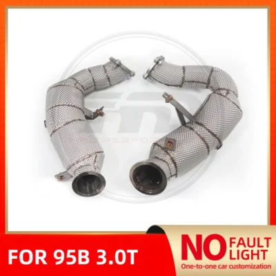 NO FAULT LIGHT Downpipe For Porsche Macan 95B 3.0T Stainless Steel Exhaust System Heat Shield HMD ﻿