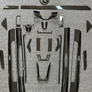 26pcs Real Carbon Fiber Car Inner Center Console Panel Set For Porsche 911 992 Carrera 2019-2023